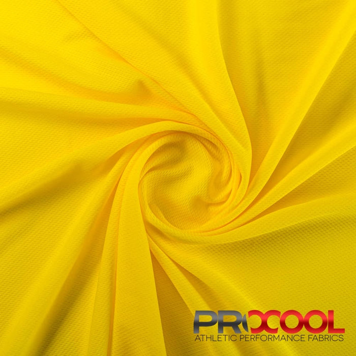 ProCool® Dri-QWick™ Jersey Mesh Silver CoolMax Fabric (W-433) with Antimicrobial in Citron Yellow. Durability meets design.