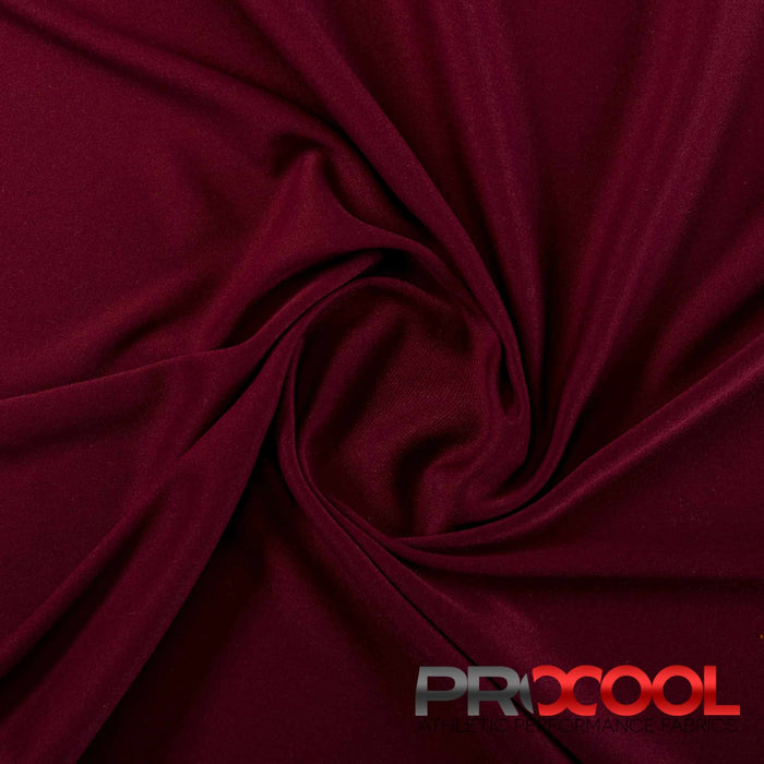 Craft exquisite pieces with ProCool® Performance Interlock CoolMax Fabric (W-440-Rolls) in Burgundy. Specially designed for Fitness Wear. 