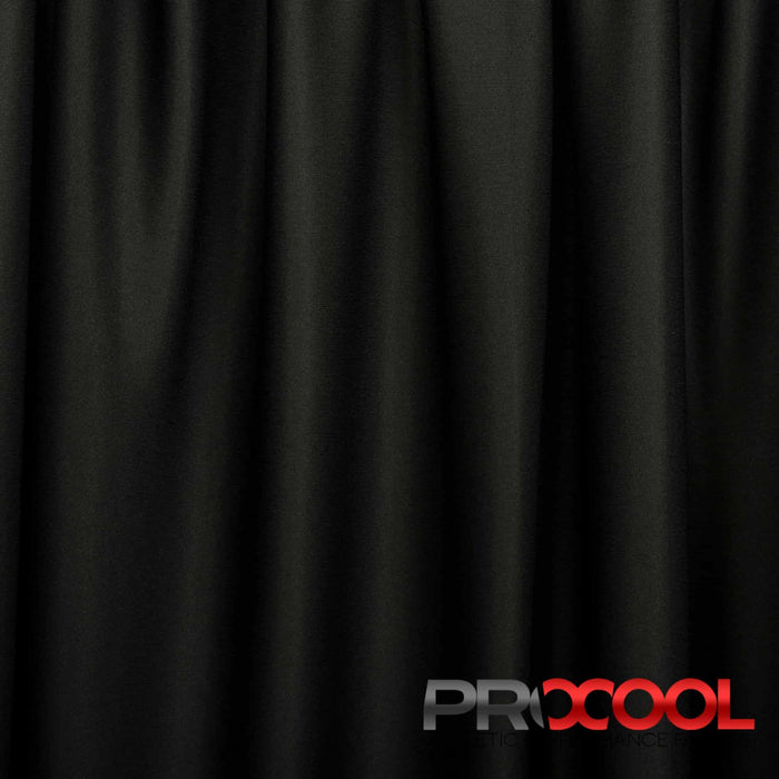 Stay dry and confident in our ProCool® Performance Interlock Silver CoolMax Fabric (W-435-Yards) with Light-Medium Weight in Black