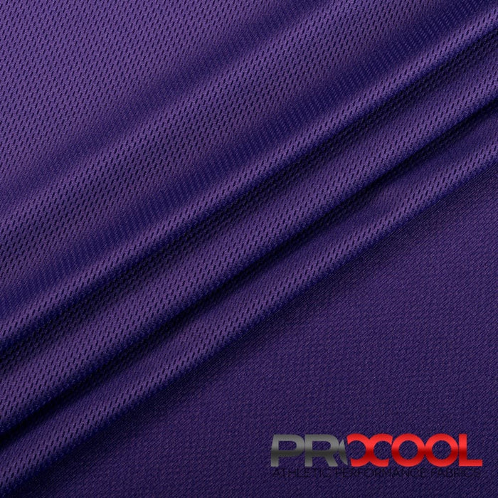 Choose sustainability with our ProCool® Dri-QWick™ Jersey Mesh Silver CoolMax Fabric (W-433), in Purple is designed for Antimicrobial
