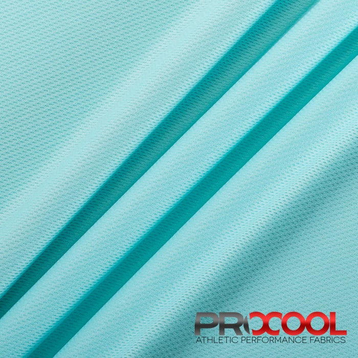 ProCool FoodSAFE® Light-Medium Weight Jersey Mesh Fabric (W-337) in Seaspray with Stay Dry. Perfect for high-performance applications. 