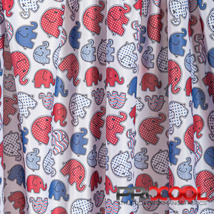 Luxurious ProCool® Performance Interlock Print CoolMax Fabric (W-513) in Elephant Toss Glory, designed for Cage Liners. Elevate your craft.