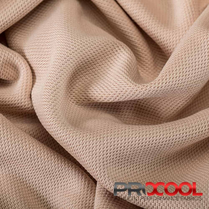 Stay dry and confident in our ProCool FoodSAFE® Medium Weight Pique Mesh CoolMax Fabric (W-336) with HypoAllergenic in Nude