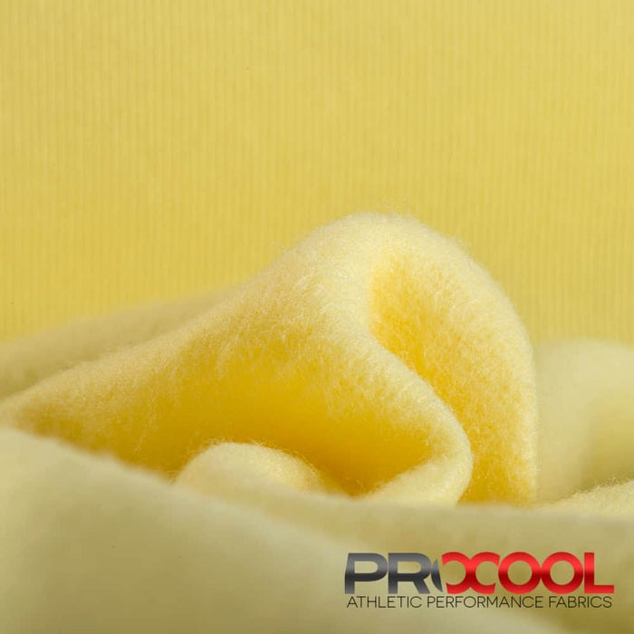 Introducing ProCool® Dri-QWick™ Sports Fleece Silver CoolMax Fabric (W-211) with Dri-Quick in Light Yellow for exceptional benefits.