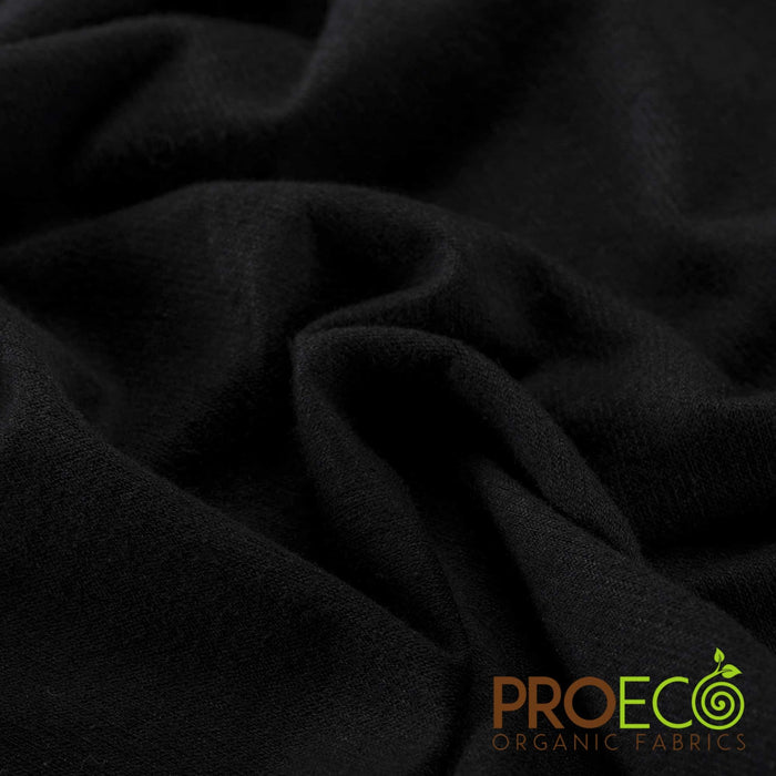 ProECO® Stretch-FIT Organic Cotton SHEER Jersey LITE Fabric Black Used for Blankets