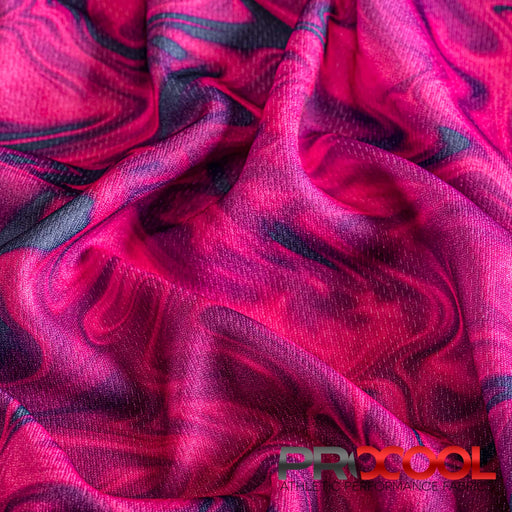 Meet our ProCool® Dri-QWick™ Jersey Mesh Print CoolMax Fabric (W-622), crafted with top-quality Light-Medium Weight in Hypnoswirl  for lasting comfort.