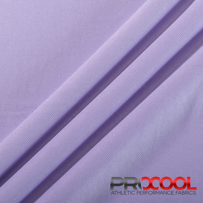 Introducing ProCool FoodSAFE® Medium Weight Pique Mesh CoolMax Fabric (W-336) with Medium-Heavy Weight in Light Lavender for exceptional benefits.