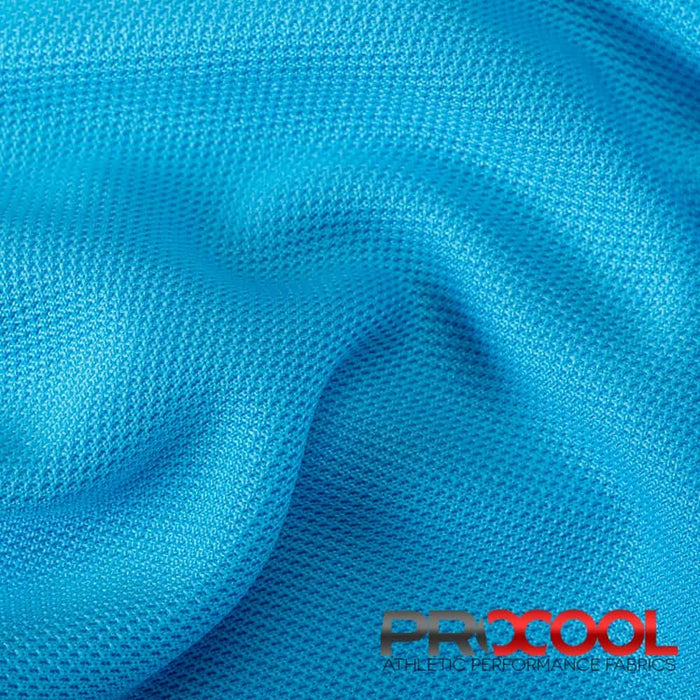 ProCool FoodSAFE® Medium Weight Pique Mesh CoolMax Fabric (W-336) in Medical Blue with Medium-Heavy Weight. Perfect for high-performance applications. 