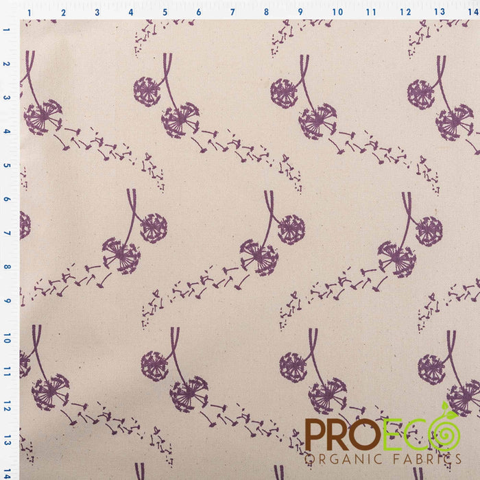 ProECO® Organic Cotton Twill Print Fabric Dandelions Used for Backpacks