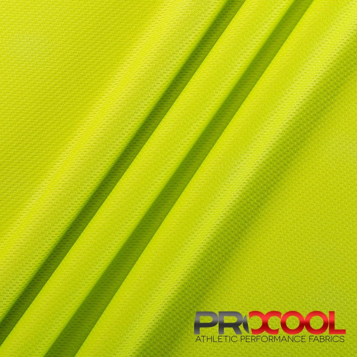 Experience the Breathable with ProCool FoodSAFE® Light-Medium Weight Jersey Mesh Fabric (W-337) in Green Apple. Performance-oriented.