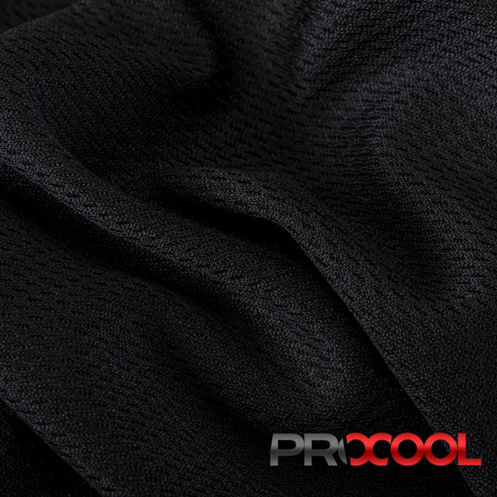Luxurious ProCool® Performance Interlock Silver CoolMax Fabric (W-435-Yards) in Black, designed for Tear Away Pants. Elevate your craft.