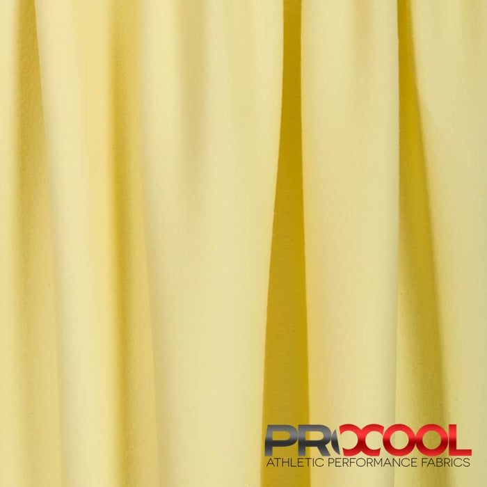 Luxurious ProCool® Dri-QWick™ Sports Fleece Silver CoolMax Fabric (W-211) in Light Yellow, designed for Active Wear. Elevate your craft.