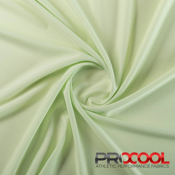 Introducing ProCool® Dri-QWick™ Jersey Mesh CoolMax Fabric (W-434) with HypoAllergenic in Celery for exceptional benefits.