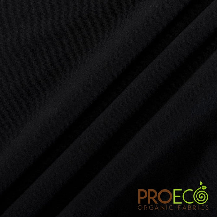 ProECO® Stretch-FIT Heavy Organic Cotton Jersey Silver Fabric Black Used for Baby Swaddles