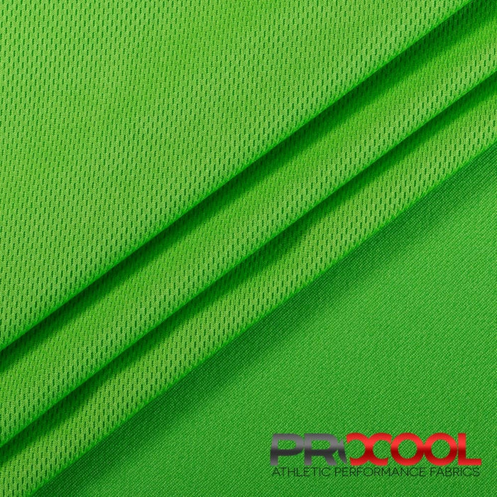 Experience the Latex Free with ProCool® Dri-QWick™ Jersey Mesh Silver CoolMax Fabric (W-433) in Spring Green. Performance-oriented.