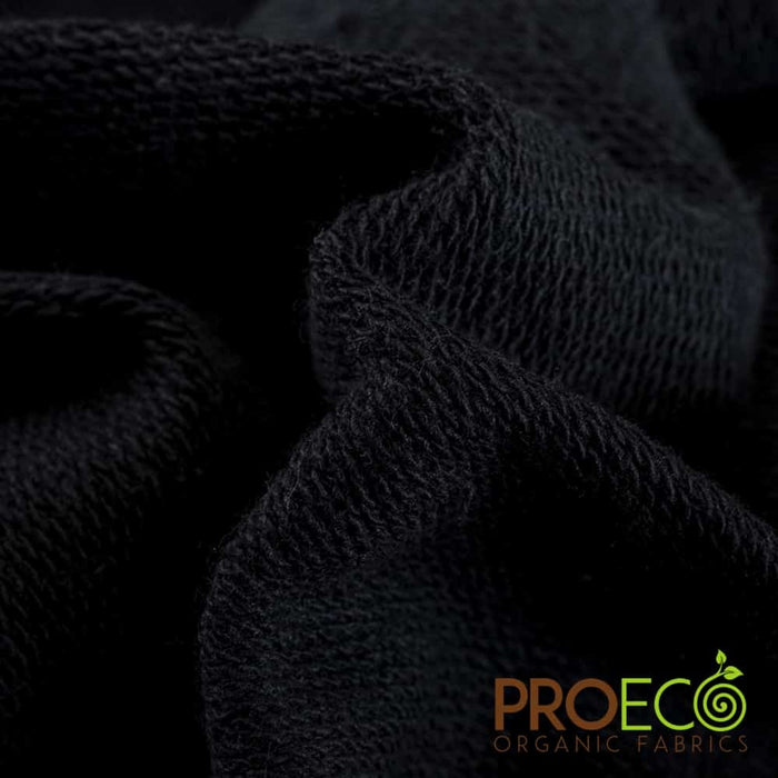 Black Bamboo Merino Wool Stretch French Terry Fabric by Yard Wholesale –  Kinderel Organic Fabrics