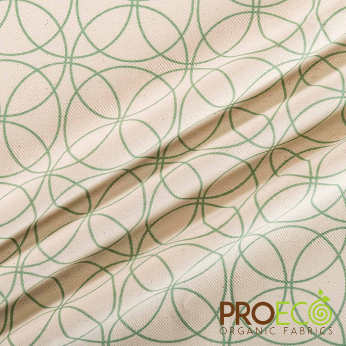 ProECO® Organic Cotton Twill Silver Print Fabric Circles Used for Unpaper Towels