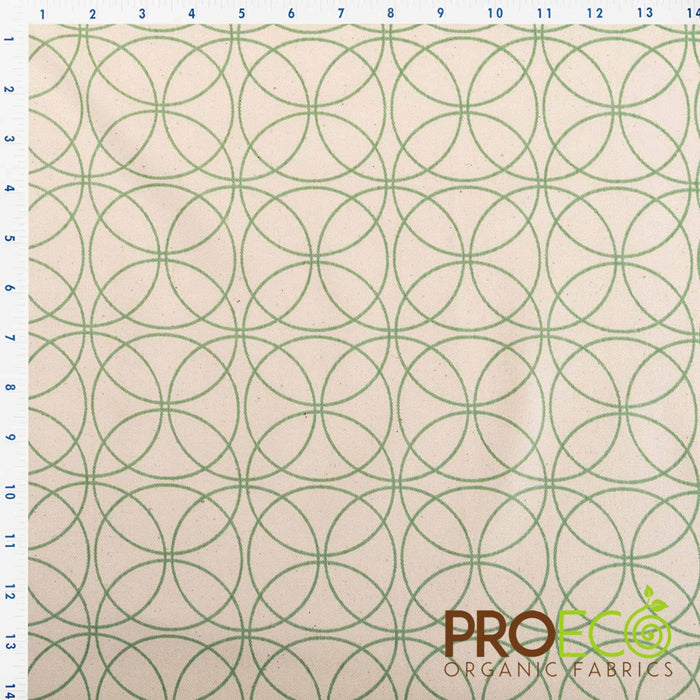 ProECO® Organic Cotton Twill Silver Print Fabric Circles Used for Wet bags