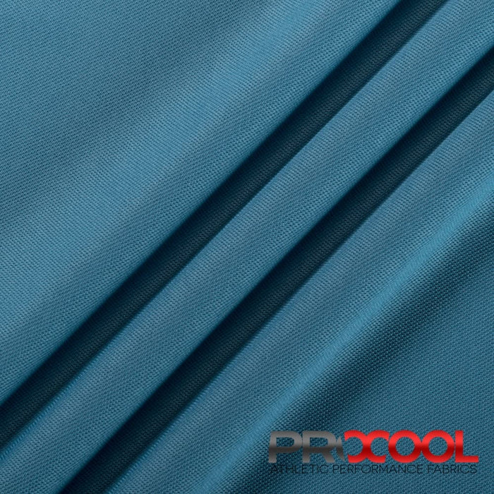 ProCool® Dri-QWick™ Sports Pique Mesh Silver CoolMax Fabric (W-529) with Child safe in Denim Blue. Durability meets design.