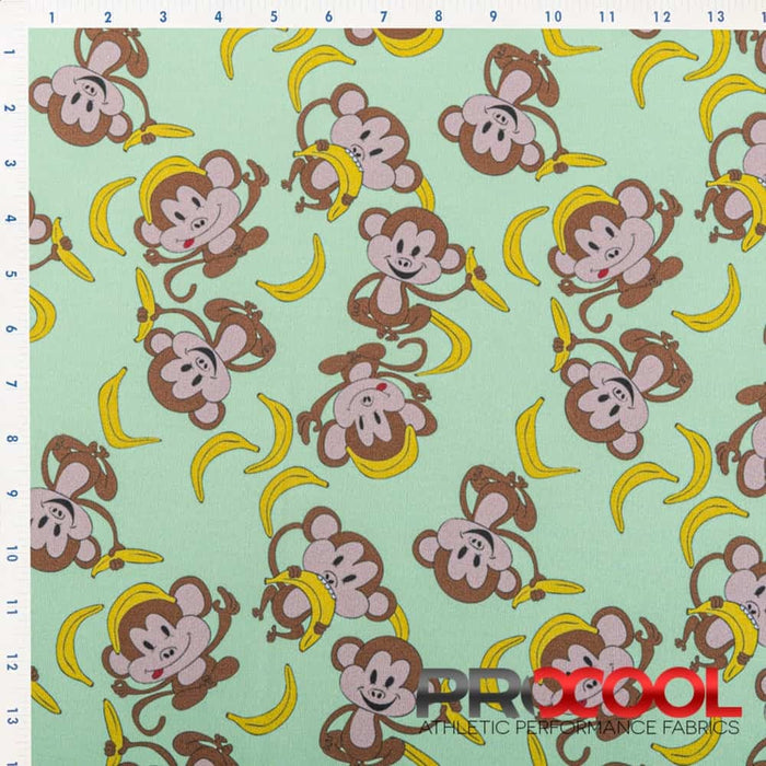 Versatile ProCool® Performance Interlock Print CoolMax Fabric (W-513) in Monkeying Around for Handkerchiefs. Beauty meets function in design.