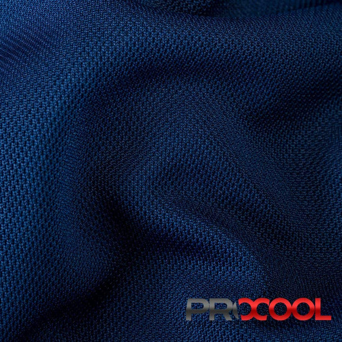 ProCool® Dri-QWick™ Sports Pique Mesh CoolMax Fabric (W-514) in Sports Navy is designed for Vegan. Advanced fabric for superior results.