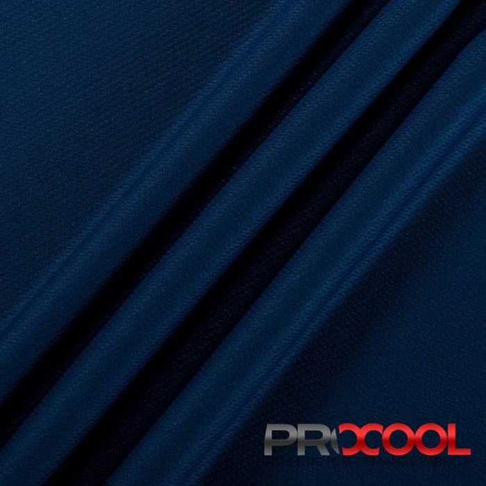 Choose sustainability with our ProCool® Dri-QWick™ Jersey Mesh Silver CoolMax Fabric (W-433), in Sports Navy is designed for HypoAllergenic