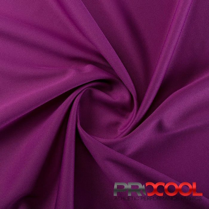 Choose sustainability with our ProCool FoodSAFE® Medium Weight Pique Mesh CoolMax Fabric (W-336), in Rich Orchid is designed for Medium-Heavy Weight