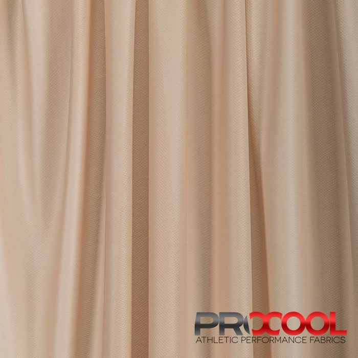 Experience the Latex Free with ProCool FoodSAFE® Light-Medium Weight Jersey Mesh Fabric (W-337) in Nude. Performance-oriented.