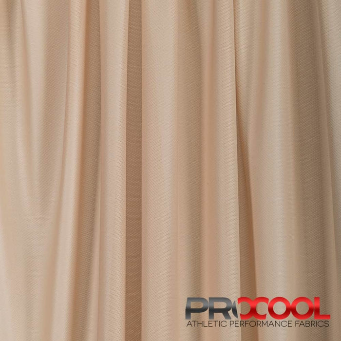Experience the Vegan with ProCool® Dri-QWick™ Jersey Mesh CoolMax Fabric (W-434) in Nude. Performance-oriented.