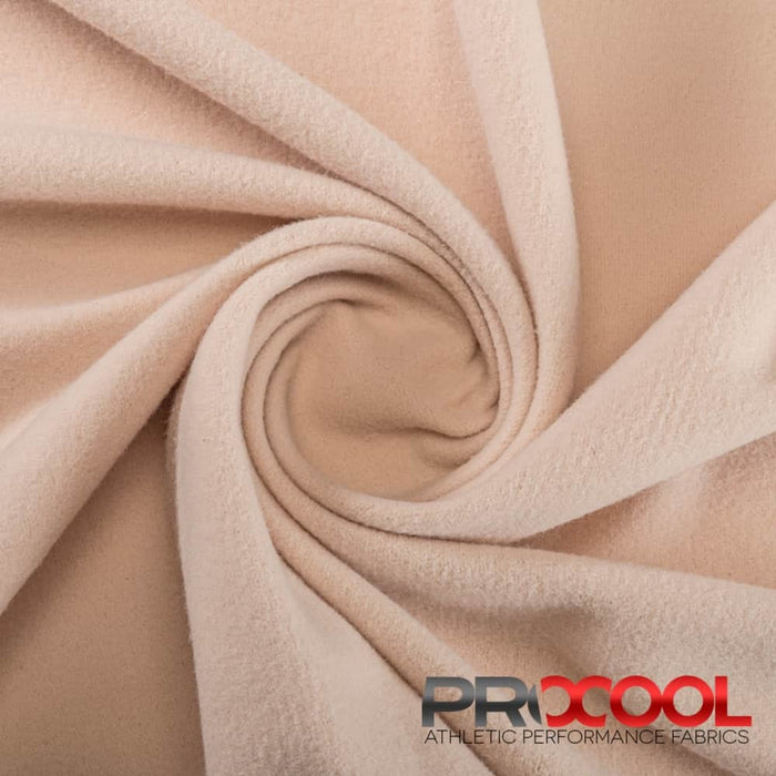 Choose sustainability with our ProCool FoodSAFE® Medium Weight Soft Fleece Fabric (W-344), in Nude is designed for BPA Free