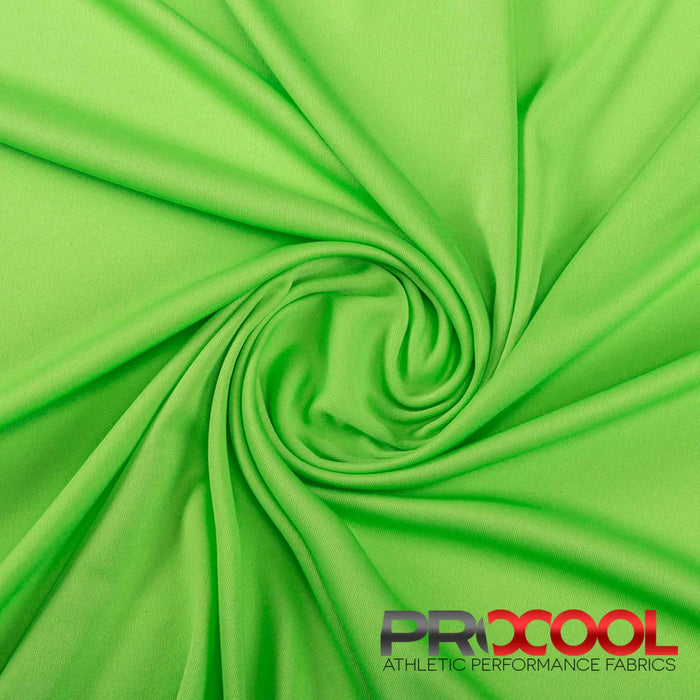 Choose sustainability with our ProCool® Performance Interlock Silver CoolMax Fabric (W-435-Rolls), in Spring Green is designed for Latex Free