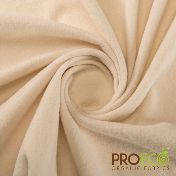 ProECO® Stretch-FIT Organic Cotton Fleece Silver Fabric Natural Used for Mop pads