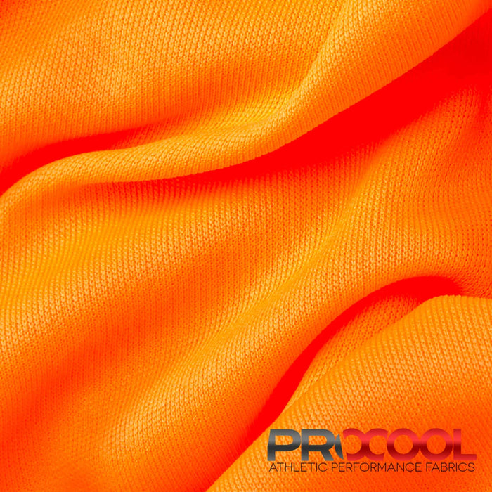 Discover the functionality of the ProCool® Performance Interlock Silver CoolMax Fabric (W-435-Rolls) in Neon Orange. Perfect for Leggings, this product seamlessly combines beauty and utility