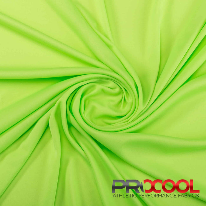 Meet our ProCool® Performance Interlock Silver CoolMax Fabric (W-435-Rolls), crafted with top-quality Child Safe in Neon Green for lasting comfort.
