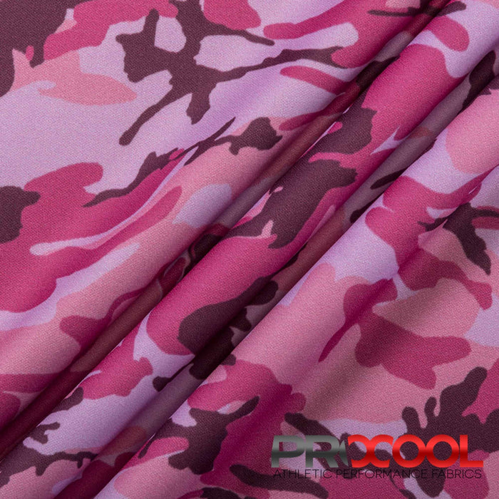 Versatile ProCool® Performance Interlock Silver Print CoolMax Fabric (W-624) in Pink Hunter Camo for Bikewears. Beauty meets function in design.