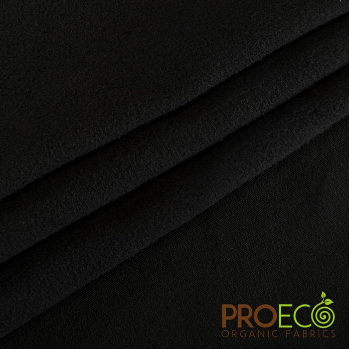ProECO® Stretch-FIT Organic Cotton Fleece Fabric Black Used for Bed sheets