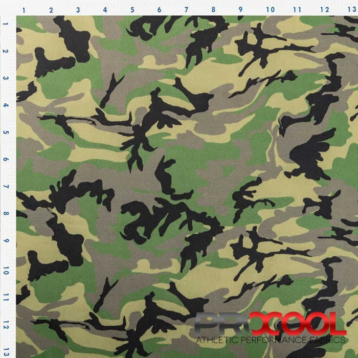 ProCool® Performance Interlock Print CoolMax Fabric (W-513) in Hunter Camo, ideal for Diaper Liners. Durable and vibrant for crafting.