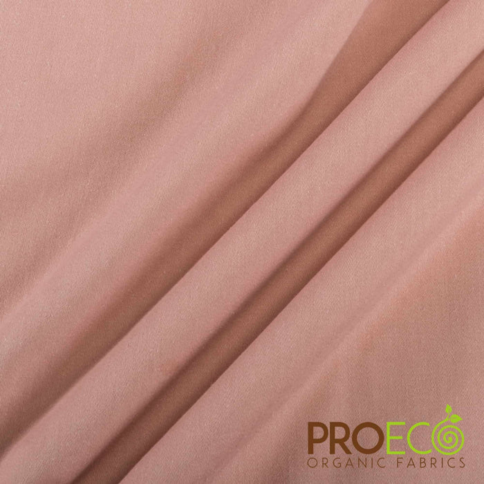 ProECO® Organic Cotton Twill Sateen Fabric Rosewood Used for Baby Clothes