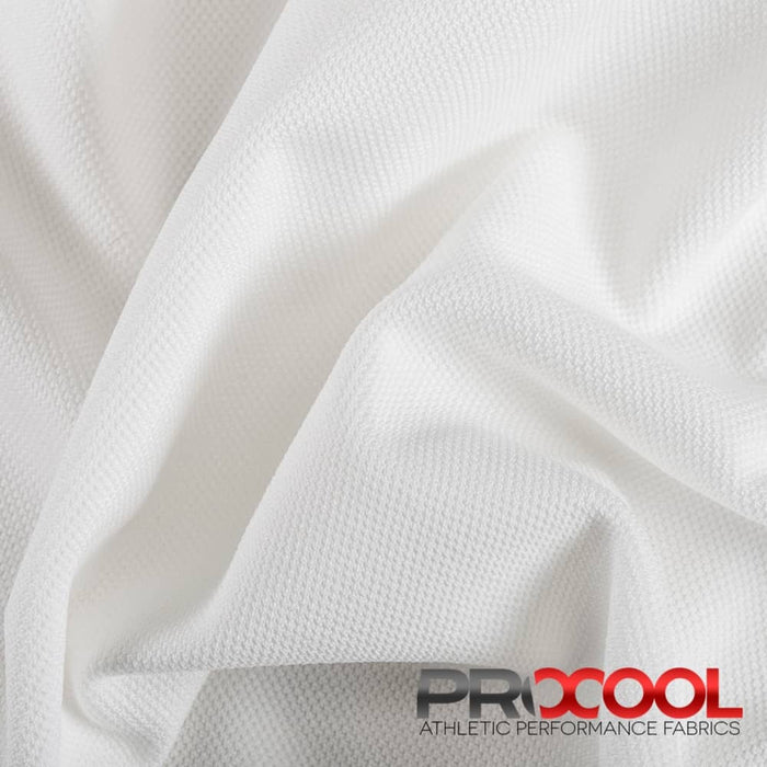 Meet our ProCool FoodSAFE® Medium Weight Xtra Stretch Jersey Fabric (W-346), crafted with top-quality Breathable in White for lasting comfort.