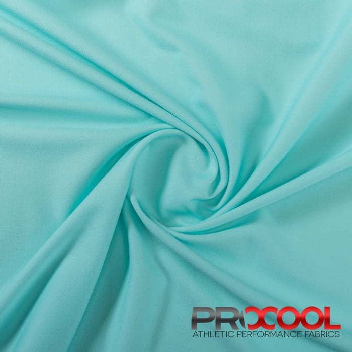 ProCool FoodSAFE® Medium Weight Xtra Stretch Jersey Fabric (W-346) in Seaspray/White with HypoAllergenic. Perfect for high-performance applications. 