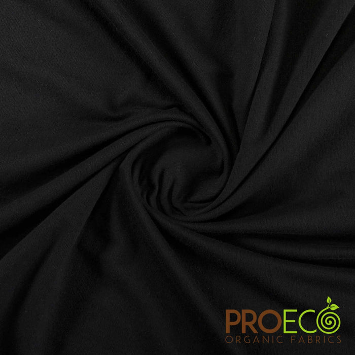 ProECO® Stretch-FIT Organic Cotton SHEER Jersey LITE Fabric Black Used for Boat covers