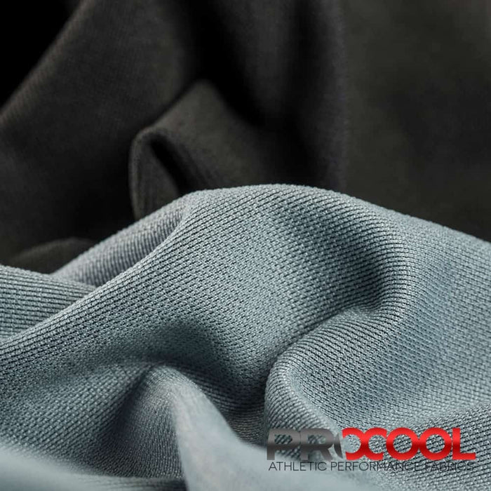Stay dry and confident in our ProCool FoodSAFE® Medium Weight Xtra Stretch Jersey Fabric (W-346) with Dri-Quick in Stone Grey/Black