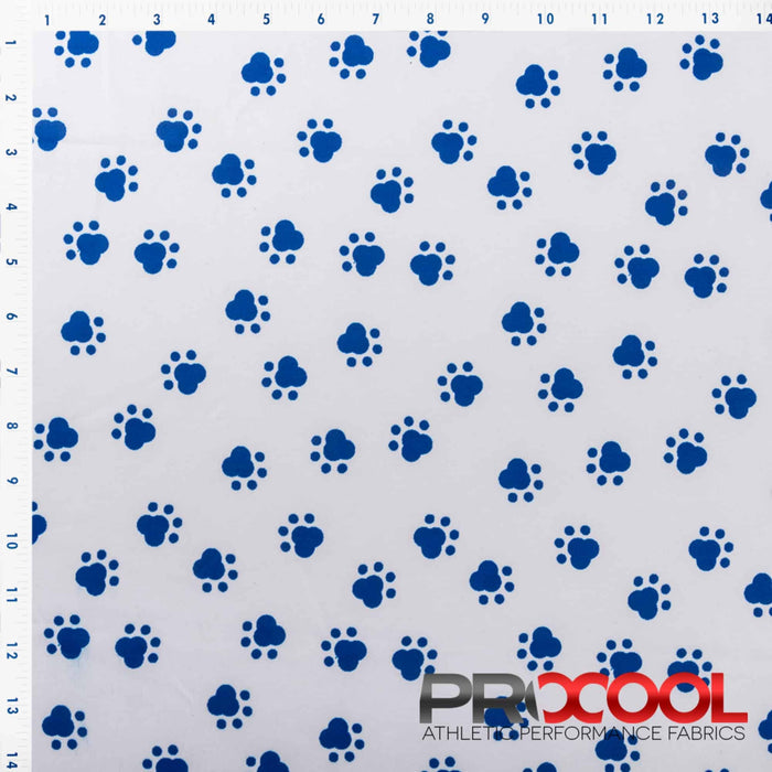 Discover our ProCool® Performance Interlock Silver Print CoolMax Fabric (W-624) in a lovely Puppy Paws, designed with you in mind for Head Wraps. Enhance your experience with both style and function.