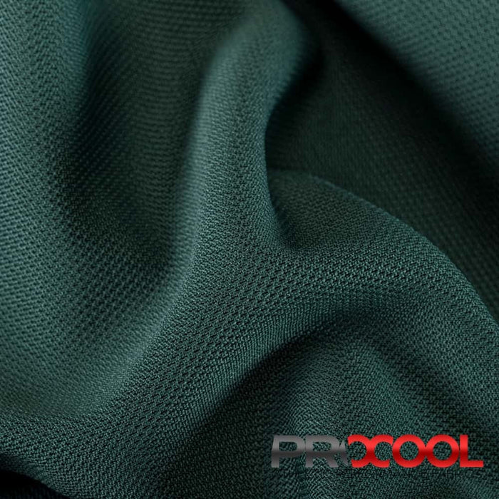 ProCool FoodSAFE® Medium Weight Pique Mesh CoolMax Fabric (W-336) in Deep Green with Medium-Heavy Weight. Perfect for high-performance applications. 