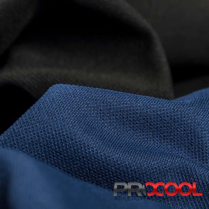 Experience the Dri-Quick with ProCool FoodSAFE® Medium Weight Xtra Stretch Jersey Fabric (W-346) in Sports Navy/Black. Performance-oriented.