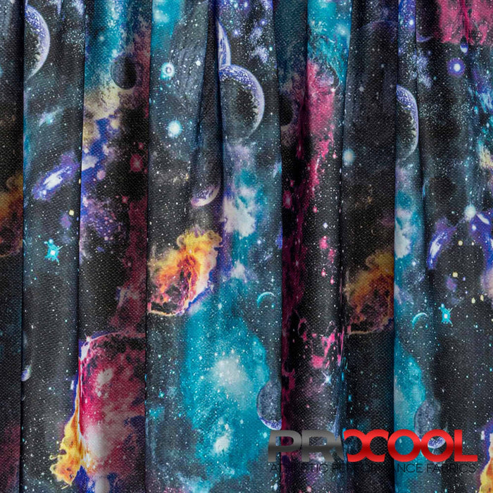 Discover the functionality of the ProCool® Dri-QWick™ Jersey Mesh Silver Print CoolMax Fabric (W-623) in Black Galaxy. Perfect for Cage Liners, this product seamlessly combines beauty and utility