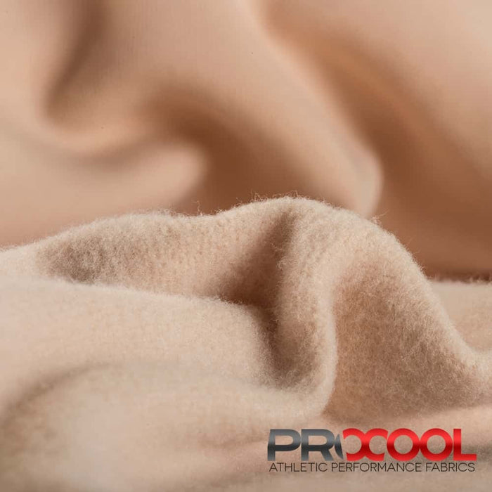 Experience the Stretch-Fit with ProCool FoodSAFE® Medium Weight Soft Fleece Fabric (W-344) in Nude. Performance-oriented.