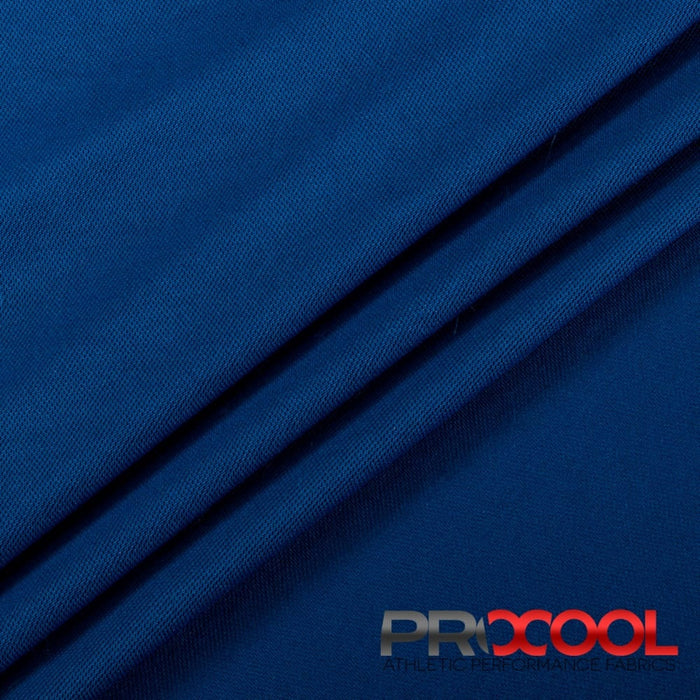 Experience the Child Safe with ProCool FoodSAFE® Medium Weight Pique Mesh CoolMax Fabric (W-336) in Saturn Blue. Performance-oriented.