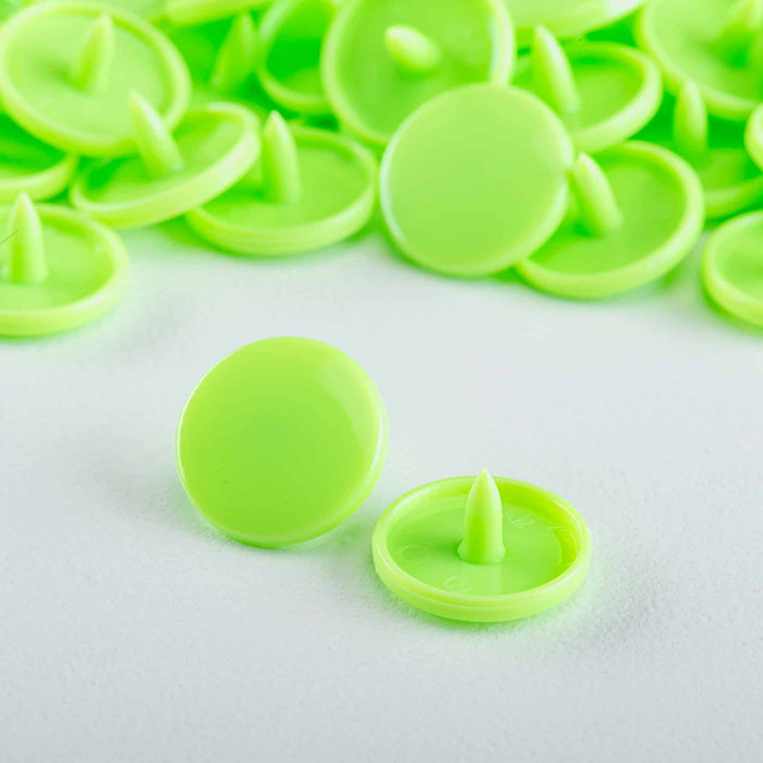 KAM Size 20 Snaps -100 piece Caps Neon Green Used For Cloth Daipers