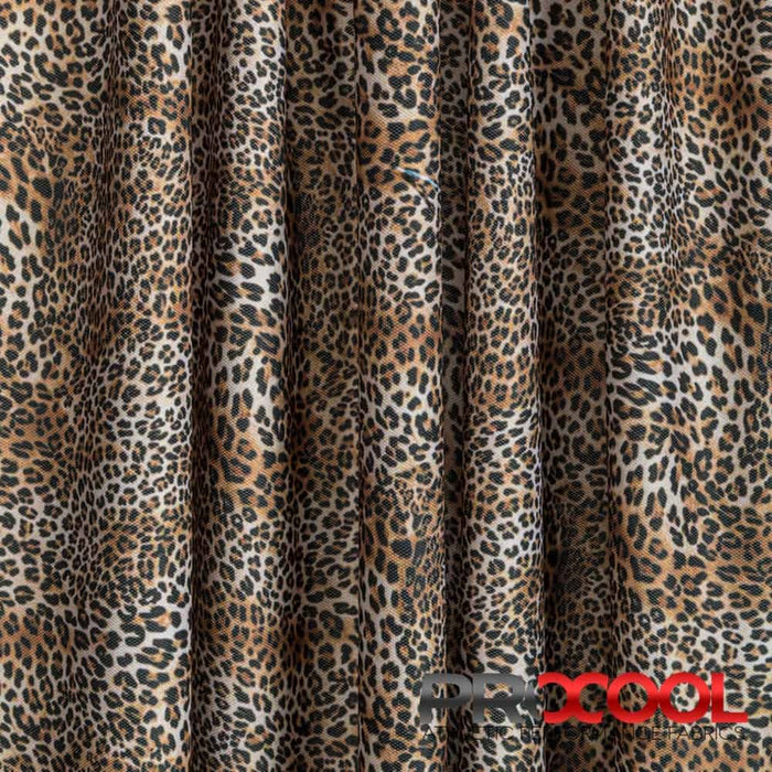 Versatile ProCool® Dri-QWick™ Sports Pique Mesh Silver Print Fabric (W-621) in Baby Leopard for Nurse Caps. Beauty meets function in design.